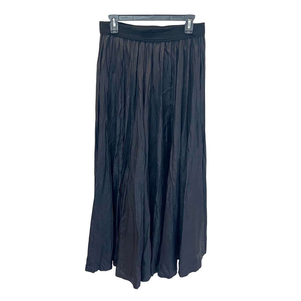 Donna Karan Collection Black 100% Silk Maxi Skirt Whimsigoth - Size Small